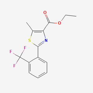 molecular formula C14H12F3NO2S B1449686 Ethyl 5-methyl-2-(2-(trifluoromethyl)phenyl)thiazole-4-carboxylate CAS No. 1770676-45-3