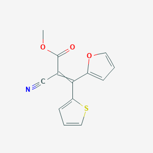 molecular formula C13H9NO3S B14496886 Methyl 2-cyano-3-(furan-2-yl)-3-(thiophen-2-yl)prop-2-enoate CAS No. 63186-05-0