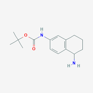 molecular formula C15H22N2O2 B1449692 tert-butyl N-(5-amino-5,6,7,8-tetrahydronaphthalen-2-yl)carbamate CAS No. 1262407-95-3