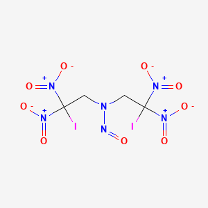 molecular formula C4H4I2N6O9 B14496922 N,N-Bis(2-iodo-2,2-dinitroethyl)nitrous amide CAS No. 63275-02-5