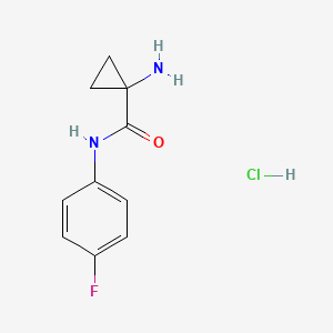 molecular formula C10H12ClFN2O B1449693 1-amino-N-(4-fluorophenyl)cyclopropane-1-carboxamide hydrochloride CAS No. 1803600-13-6