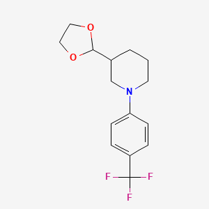 molecular formula C15H18F3NO2 B1449696 3-(1,3-Dioxolan-2-yl)-1-[4-(trifluoromethyl)phenyl]piperidine CAS No. 1803587-09-8