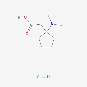 molecular formula C9H18ClNO2 B1449700 2-[1-(Dimethylamino)cyclopentyl]acetic acid hydrochloride CAS No. 1803584-23-7