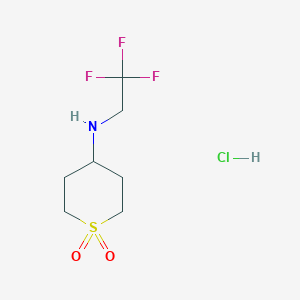 molecular formula C7H13ClF3NO2S B1449702 4-[(2,2,2-三氟乙基)氨基]-1lambda6-噻吩-1,1-二酮盐酸盐 CAS No. 1803599-38-3