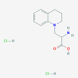 molecular formula C12H18Cl2N2O2 B1449703 2-Amino-3-(1,2,3,4-tetrahydroquinolin-1-yl)propanoic acid dihydrochloride CAS No. 1803561-95-6