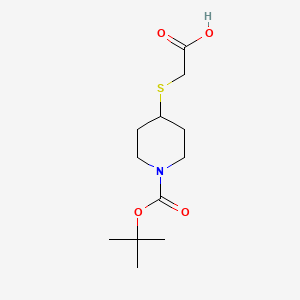 molecular formula C12H21NO4S B1449704 2-({1-[(Tert-butoxy)carbonyl]piperidin-4-yl}sulfanyl)acetic acid CAS No. 766539-10-0