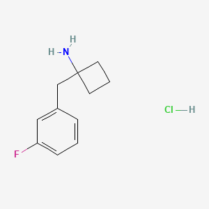 molecular formula C11H15ClFN B1449705 1-[(3-Fluorophenyl)methyl]cyclobutan-1-amine hydrochloride CAS No. 1439896-38-4