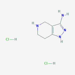molecular formula C6H12Cl2N4 B1449709 1H,4H,5H,6H,7H-pyrazolo[4,3-c]pyridin-3-amine dihydrochloride CAS No. 1706440-13-2