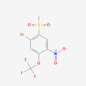 molecular formula C8H5BrF3NO5S B1449710 1-Bromo-2-methanesulfonyl-4-nitro-5-(trifluoromethoxy)benzene CAS No. 1403483-61-3
