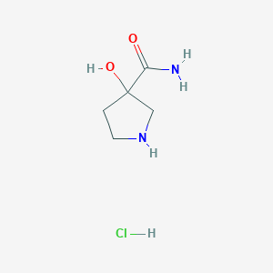 molecular formula C5H11ClN2O2 B1449712 3-Hydroxypyrrolidine-3-carboxamide hydrochloride CAS No. 1796959-63-1