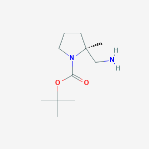 molecular formula C11H22N2O2 B1449716 (2S)-1-Boc-2-methylpyrrolidine-2-methanamine CAS No. 1408057-41-9