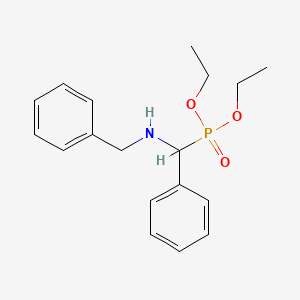 molecular formula C18H24NO3P B14497177 Phosphonic acid, [phenyl[(phenylmethyl)amino]methyl]-, diethyl ester CAS No. 63000-01-1