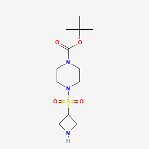 molecular formula C12H23N3O4S B1449730 Tert-butyl 4-(azetidine-3-sulfonyl)piperazine-1-carboxylate CAS No. 1375191-46-0