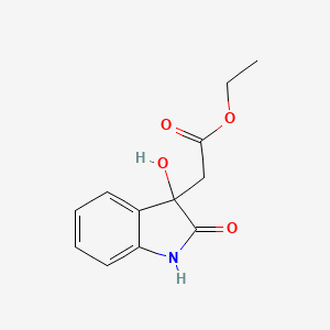 molecular formula C12H13NO4 B14497319 Ethyl (3-hydroxy-2-oxo-2,3-dihydro-1H-indol-3-yl)acetate CAS No. 64230-54-2