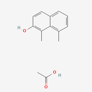 molecular formula C14H16O3 B14497353 Acetic acid;1,8-dimethylnaphthalen-2-ol CAS No. 64374-94-3