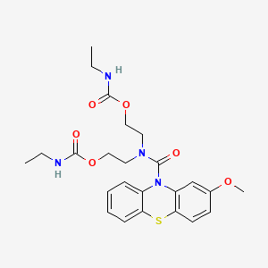 molecular formula C24H30N4O6S B14497402 Carbamic acid, ethyl-, (((2-methoxy-10H-phenothiazin-10-yl)carbonyl)imino)di-2,1-ethanediyl ester CAS No. 65241-09-0