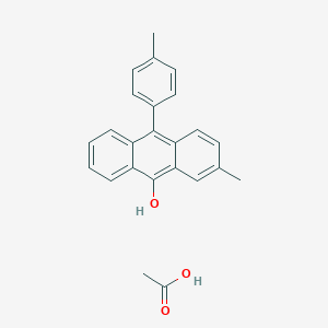 molecular formula C24H22O3 B14497489 Acetic acid;2-methyl-10-(4-methylphenyl)anthracen-9-ol CAS No. 63995-53-9