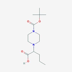 molecular formula C14H26N2O4 B1449750 2-{4-[(叔丁氧基)羰基]哌嗪-1-基}戊酸 CAS No. 1375471-45-6