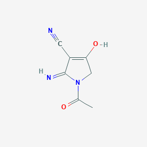molecular formula C7H7N3O2 B1449756 1-Acetyl-2-amino-4,5-dihydro-4-oxo-1H-pyrrole-3-carbonitrile CAS No. 590374-61-1