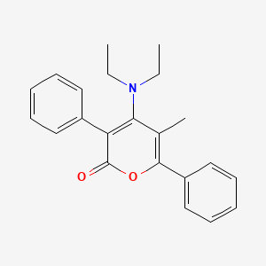 molecular formula C22H23NO2 B14497566 4-(Diethylamino)-5-methyl-3,6-diphenyl-2H-pyran-2-one CAS No. 63617-46-9