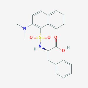molecular formula C21H22N2O4S B14497618 N-[2-(Dimethylamino)naphthalene-1-sulfonyl]-L-phenylalanine CAS No. 63382-58-1