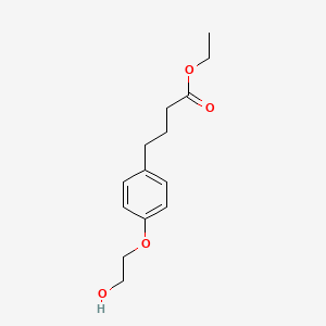 molecular formula C14H20O4 B14497630 Ethyl 4-[4-(2-hydroxyethoxy)phenyl]butanoate CAS No. 64201-23-6