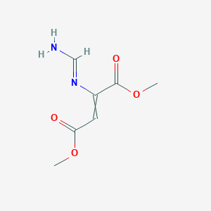 molecular formula C7H10N2O4 B14497690 Dimethyl 2-[(E)-(aminomethylidene)amino]but-2-enedioate CAS No. 64532-25-8