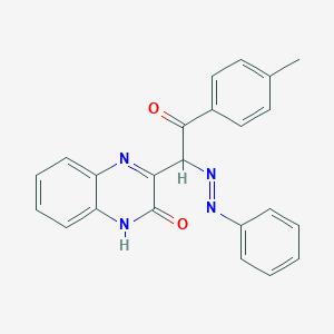 molecular formula C23H18N4O2 B14497850 3-{2-(4-Methylphenyl)-2-oxo-1-[(E)-phenyldiazenyl]ethyl}quinoxalin-2(1H)-one CAS No. 63543-88-4