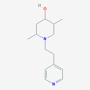 molecular formula C14H22N2O B14497876 2,5-Dimethyl-1-[2-(pyridin-4-yl)ethyl]piperidin-4-ol CAS No. 63791-81-1