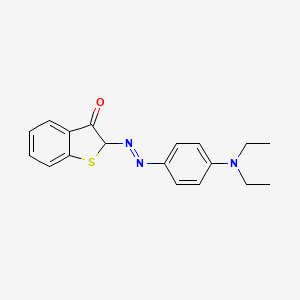 molecular formula C18H19N3OS B14497913 2-{(E)-[4-(Diethylamino)phenyl]diazenyl}-1-benzothiophen-3(2H)-one CAS No. 64180-20-7