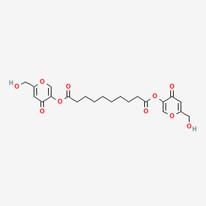 molecular formula C22H26O10 B14497962 Bis[6-(hydroxymethyl)-4-oxo-4H-pyran-3-yl] decanedioate CAS No. 62902-15-2