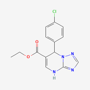 molecular formula C14H13ClN4O2 B1449804 Ethyl 7-(4-chlorophenyl)-4,7-dihydro-[1,2,4]triazolo[1,5-a]pyrimidine-6-carboxylate CAS No. 1306738-76-0