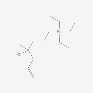 molecular formula C14H28OSn B14498165 Triethyl{3-[2-(prop-2-en-1-yl)oxiran-2-yl]propyl}stannane CAS No. 65286-69-3