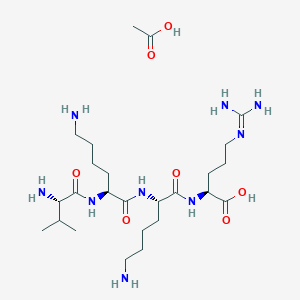 molecular formula C25H51N9O7 B1449832 acetic acid;(2S)-2-[[(2S)-6-amino-2-[[(2S)-6-amino-2-[[(2S)-2-amino-3-methylbutanoyl]amino]hexanoyl]amino]hexanoyl]amino]-5-(diaminomethylideneamino)pentanoic acid CAS No. 286471-39-4