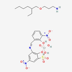 molecular formula C24H35CrN4O12S B1449836 3-(2-Ethylhexoxy)propan-1-amine;2-hydroxy-3-[(2-hydroxy-3-nitrophenyl)methylideneamino]-5-nitrobenzenesulfonic acid;hydroxy(oxo)chromium CAS No. 85455-32-9