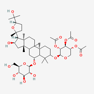 [(3R,4S,5R,6S)-4,5-Diacetyloxy-6-[[(3R,9R,12S,14R,15R,16R)-14-hydroxy-15-[(2R,5S)-5-(2-hydroxypropan-2-yl)-2-methyloxolan-2-yl]-7,7,12,16-tetramethyl-9-[(2R,3R,4S,5S,6R)-3,4,5-trihydroxy-6-(hydroxymethyl)oxan-2-yl]oxy-6-pentacyclo[9.7.0.01,3.03,8.012,16]octadecanyl]oxy]oxan-3-yl] acetate