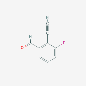 molecular formula C9H5FO B1449850 2-Ethynyl-3-fluorobenzaldehyde CAS No. 1638606-25-3