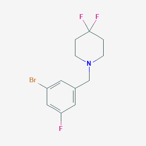 molecular formula C12H13BrF3N B1449854 1-(3-Bromo-5-fluorobenzyl)-4,4-difluoropiperidine CAS No. 1994230-61-3