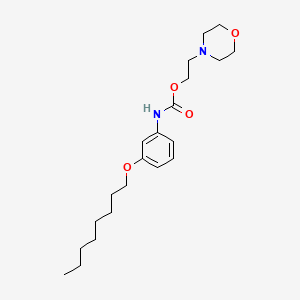 molecular formula C21H34N2O4 B14498551 Carbamic acid, [3-(octyloxy)phenyl]-, 2-(4-morpholinyl)ethyl ester CAS No. 65347-95-7