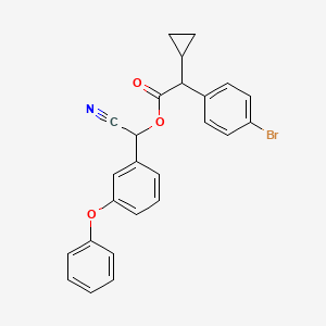 molecular formula C25H20BrNO3 B14498593 Benzeneacetic acid, 4-bromo-alpha-(1-cyclopropyl)-, cyano(3-phenoxyphenyl)methyl ester CAS No. 65363-04-4