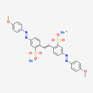 molecular formula C28H22N4Na2O8S2 B14498694 Benzenesulfonic acid, 2,2'-(1,2-ethenediyl)bis[5-[(4-methoxyphenyl)azo]-, disodium salt CAS No. 65036-69-3