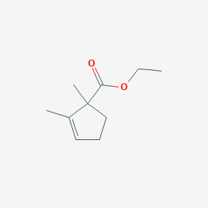molecular formula C10H16O2 B14498720 2-Cyclopentene-1-carboxylic acid, 1,2-dimethyl-, ethyl ester CAS No. 64701-60-6