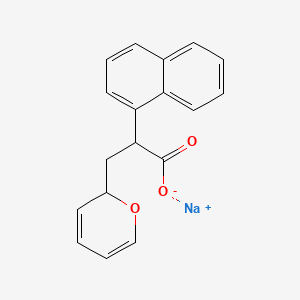 molecular formula C18H15NaO3 B14498784 Sodium alpha-(2'-pyranyl)methyl-1-naphthaleneacetate CAS No. 64038-74-0