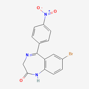 molecular formula C15H10BrN3O3 B14498846 7-Bromo-5-(4-nitrophenyl)-1,3-dihydro-2H-1,4-benzodiazepin-2-one CAS No. 65247-16-7