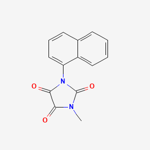 molecular formula C14H10N2O3 B14498872 1-Methyl-3-(naphthalen-1-yl)imidazolidine-2,4,5-trione CAS No. 63758-74-7