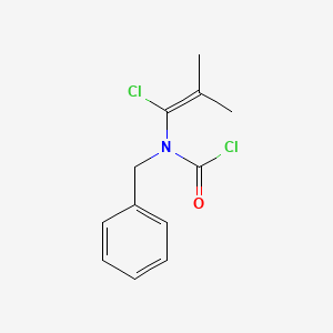 molecular formula C12H13Cl2NO B14498915 Benzyl(1-chloro-2-methylprop-1-en-1-yl)carbamyl chloride CAS No. 62991-60-0