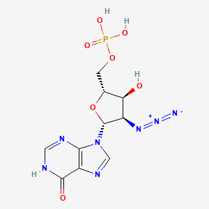molecular formula C10H12N7O7P B14498966 5'-Inosinic acid, 2'-azido-2'-deoxy- CAS No. 65048-09-1