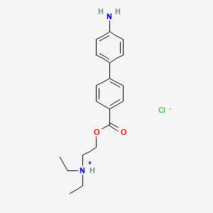 molecular formula C19H25ClN2O2 B14498970 beta-Diethylaminoethyl-4-amino-4'-biphenylcarboxylate hydrochloride CAS No. 63992-36-9