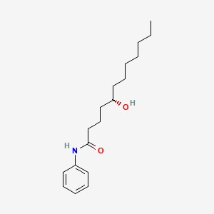 molecular formula C18H29NO2 B14499021 Dodecanamide, 5-hydroxy-N-phenyl-, (S)- CAS No. 64527-03-3