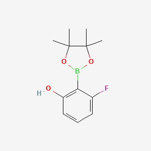 molecular formula C12H16BFO3 B1449906 2-Fluoro-6-hydroxybenzeneboronic acid pinacol ester CAS No. 1534369-41-9